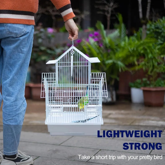 Lightweight Travel Bird Cage for Small Birds - Parakeets, Lovebirds, Finches