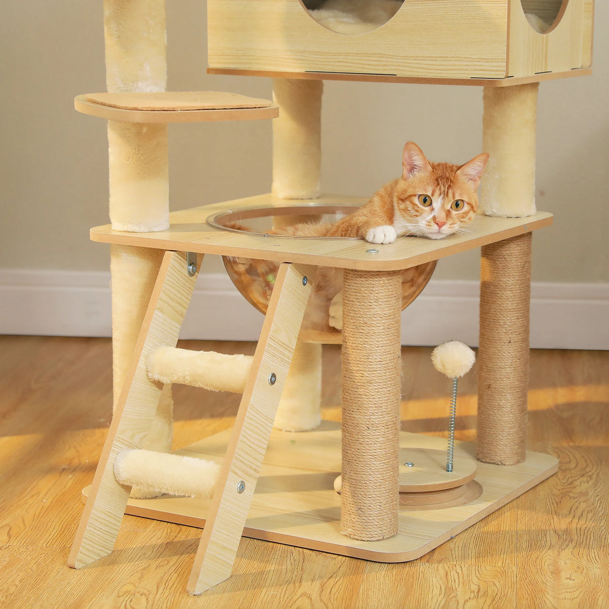 Multi-Level Cat Tree for Indoor with Scratching Posts Spacious Condo Hammock Top Perch Scratcher