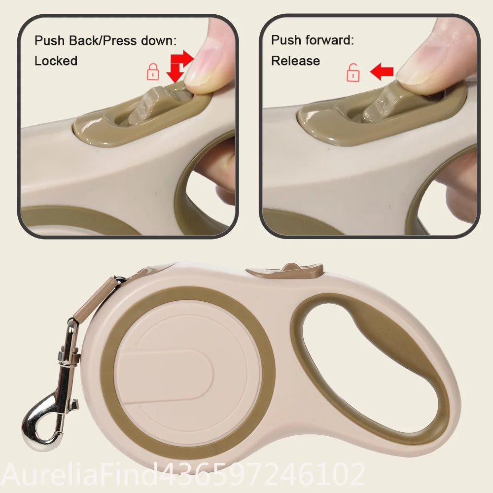 Automatic Retractable Dog Leash Heavy‑Duty Roulette Lead Rope For Small and Large Dogs