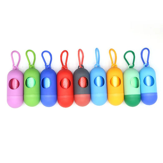 Dog Poop Bag Holder Portable Pet Waste Bag Dispenser Capsule Shape
