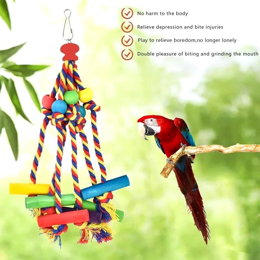 Wood Parrot Bird Toys  Cage Accessories