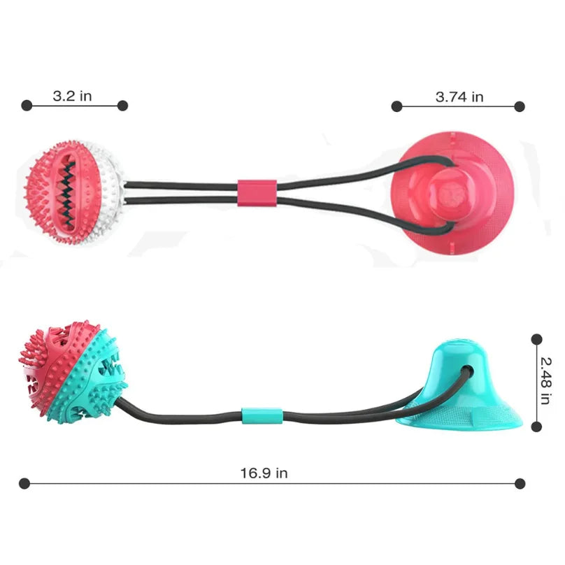 Dog Food Toys, Silicon Suction Cup, Interactive Dog Ball For Tug and Chew Tooth Cleaning