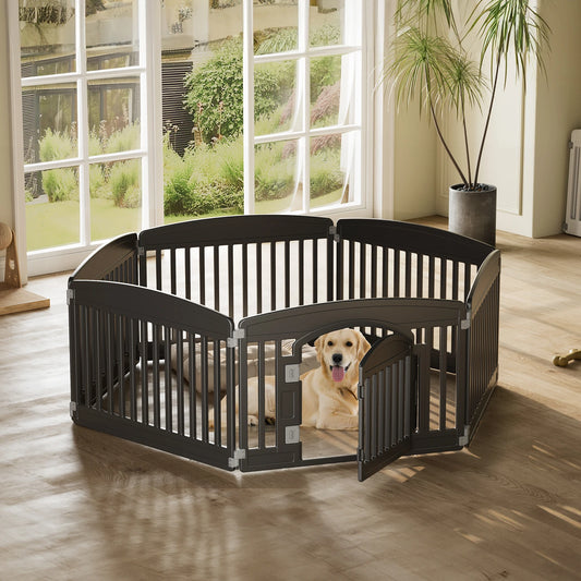 Plastic Dog Playpen Expandable Durable Pet Fence for Medium Dogs Indoor Outdoor