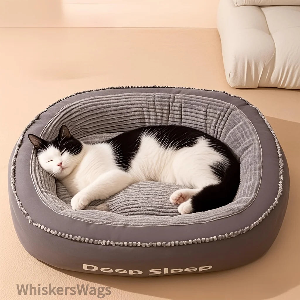 Pet Bed Comfortable Donut Round Soft Washable Dog Or Cat Cushion Bed
