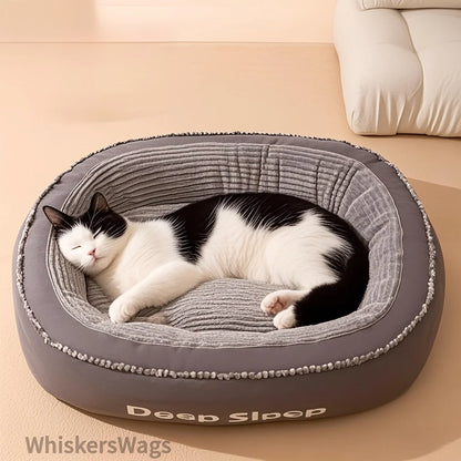 Pet Bed Comfortable Donut Round Soft Washable Dog Or Cat Cushion Bed