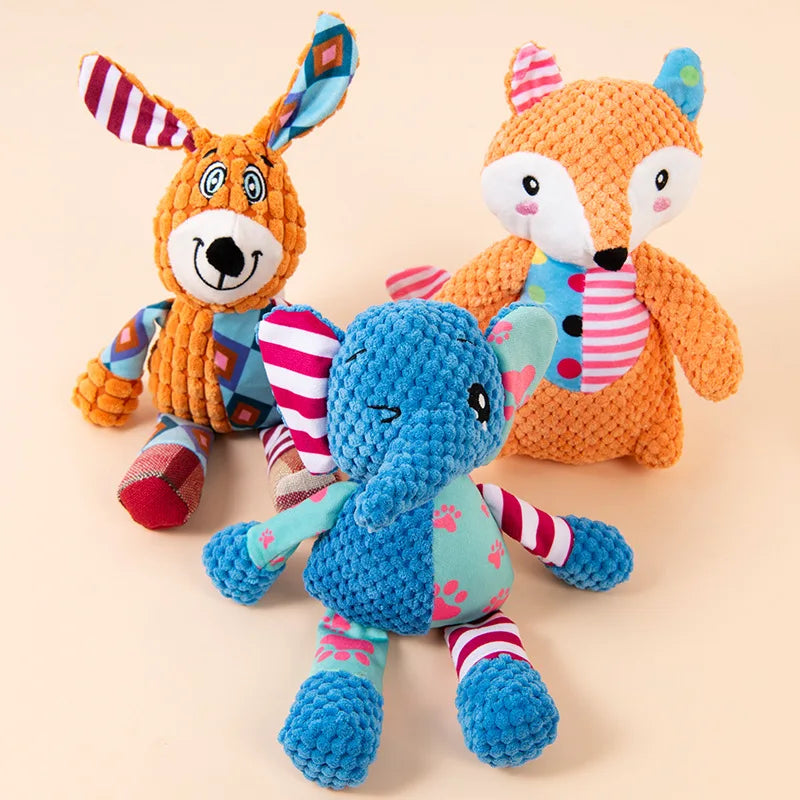 Pet Dog Plush Toy Bite Resistant Interactive Squeaky Dog Chewing Toy Dog Teeth Cleaning