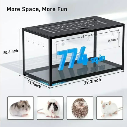 Large Stackable Metal Hamster Cage for Small Animals - Ideal for Dwarf Hamsters And Guinea Pigs