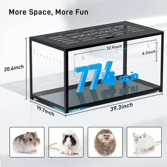 Large Stackable Metal Hamster Cage for Small Animals - Ideal for Dwarf Hamsters And Guinea Pigs