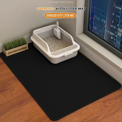 Extra Large Double Layer Cat Litter Tray Mat - Sand Catcher Non‑Slip Waterproof Eco‑Friendly