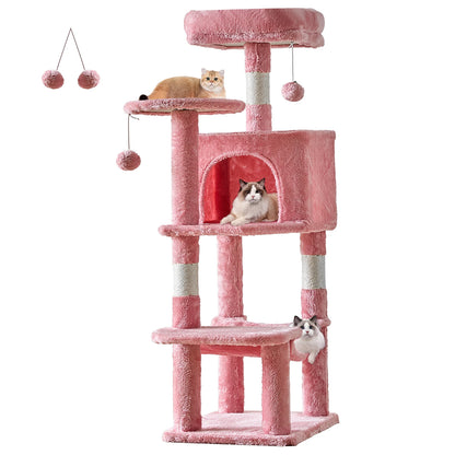 Tall Multi-Cat Climbing Tower for Pet Furniture -  Natural Sisal Scratching Posts Stable Pet House for Indoor Cat