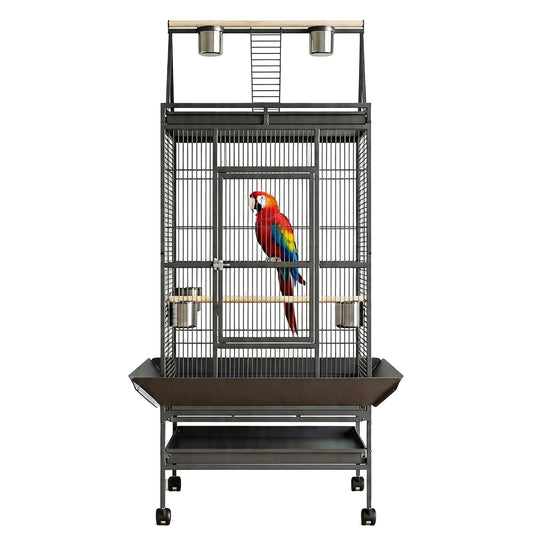 69" Extra Large Bird Cage with Rolling Stand & Play Top