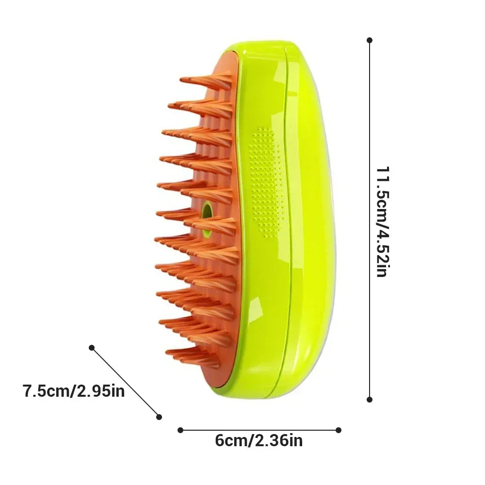 Steam Brush With Electric Sprayer for Massaging Pets, Grooming tool Shedding 3 in 1