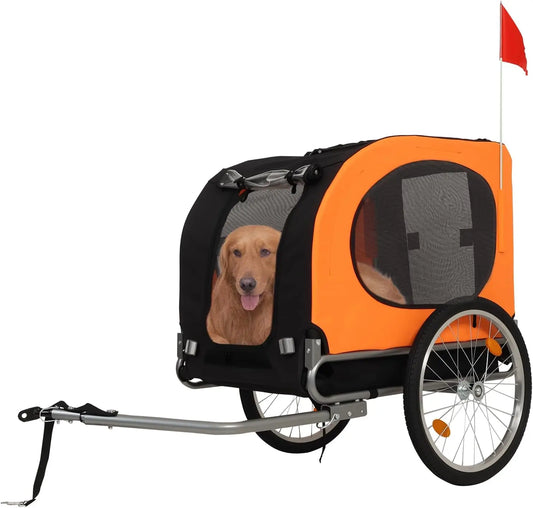 Large Dog Bike Trailer, Universal Coupler with Quick Release Wheels