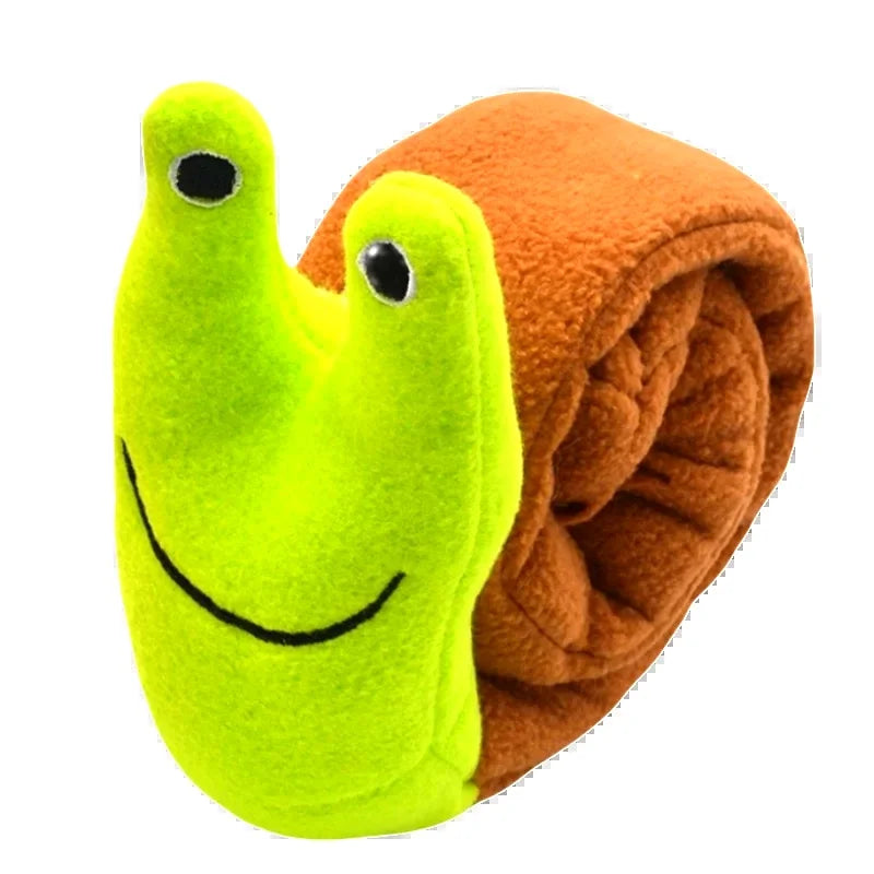 Dog Puzzle Feeder, Interactive Plush Toy Indestructible Resistant Foldable Snail
