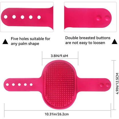 Professional Dog Grooming Brush and Shampoo Massage Bath Brush  with Adjustable Soft Loop Handle for Washing and Deshedding,