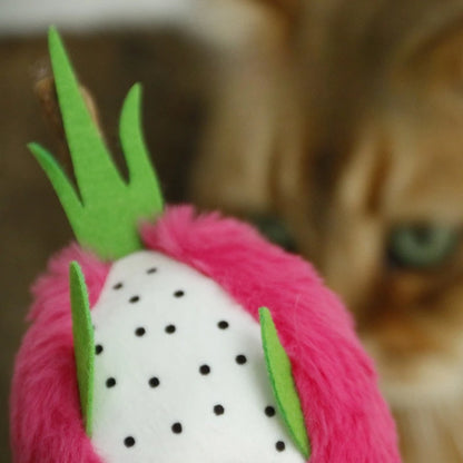 Plush Chew Toy Catnip Interactive Bite-resistant Dragon Fruit Kitten And Cat Toy