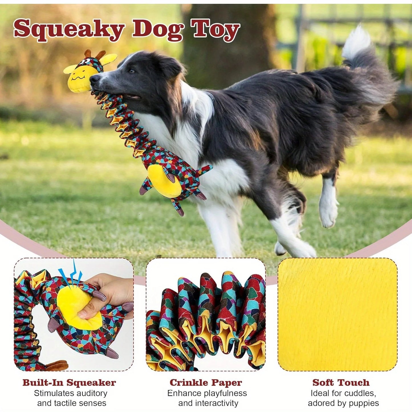 Indestructible Tough Dog Toy For Aggressive Chewers Durable For Large Breeds, Made With Plush Material And Crinkle Paper Ultra-Strong Chew Toy For Powerful Dogs