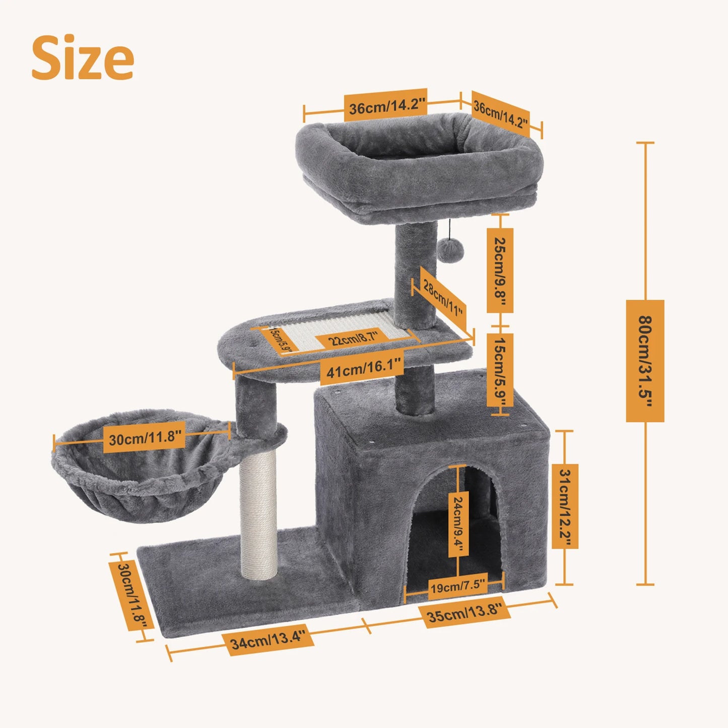 Cat Activity Tower Tree With Scratching Post for Indoor Cats