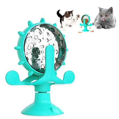 Cat Interactive Feeder 360° Degree Rotating, Interactive Cat Food Treat Dispenser