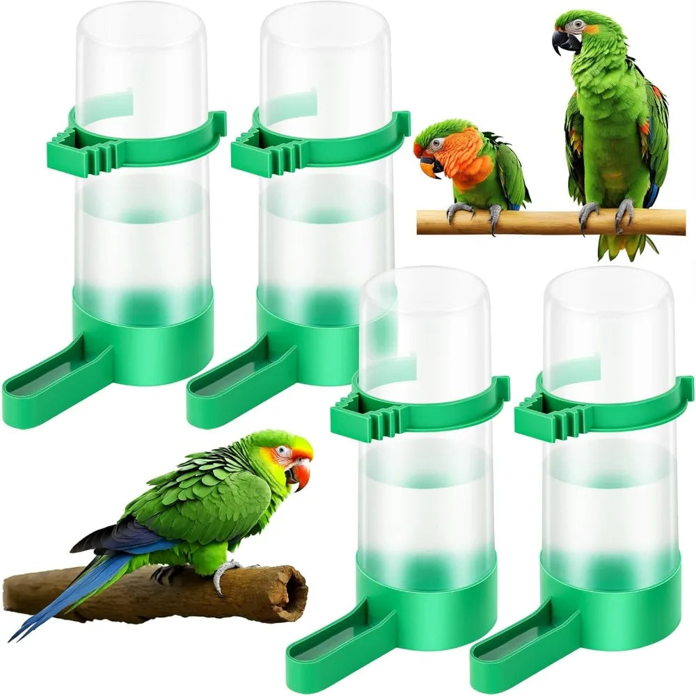 4 Pieces Plastic Bird Water Feeder Drinker Clip