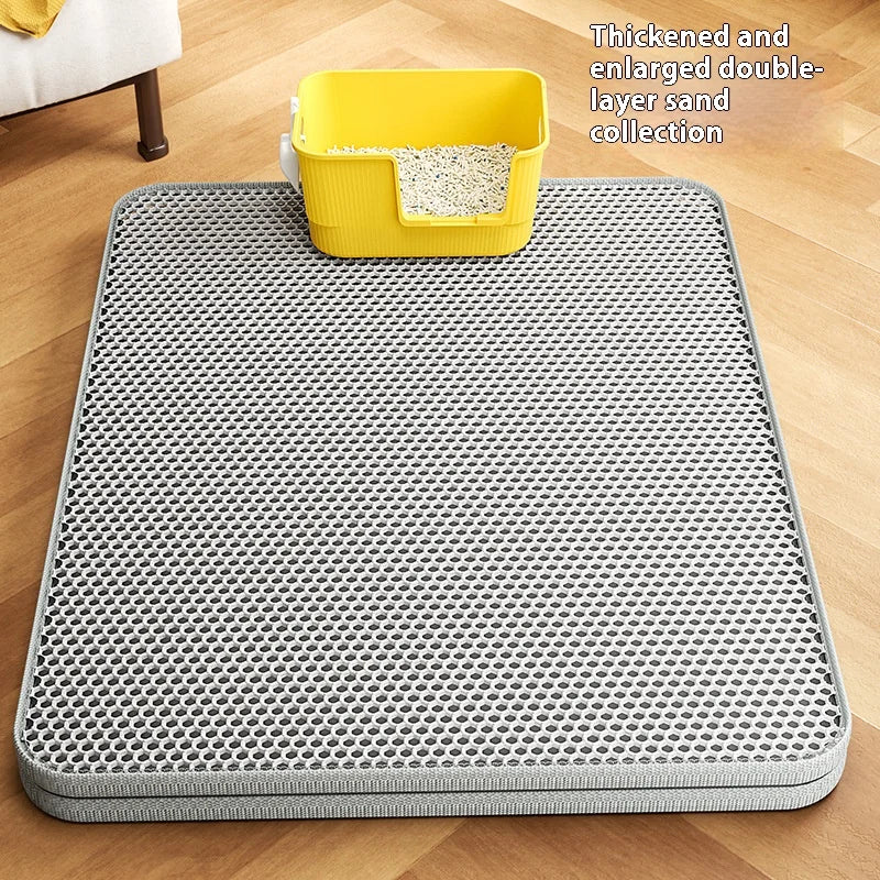 Extra Large Double Layer Cat Litter Tray Mat - Sand Catcher Non‑Slip Waterproof Eco‑Friendly