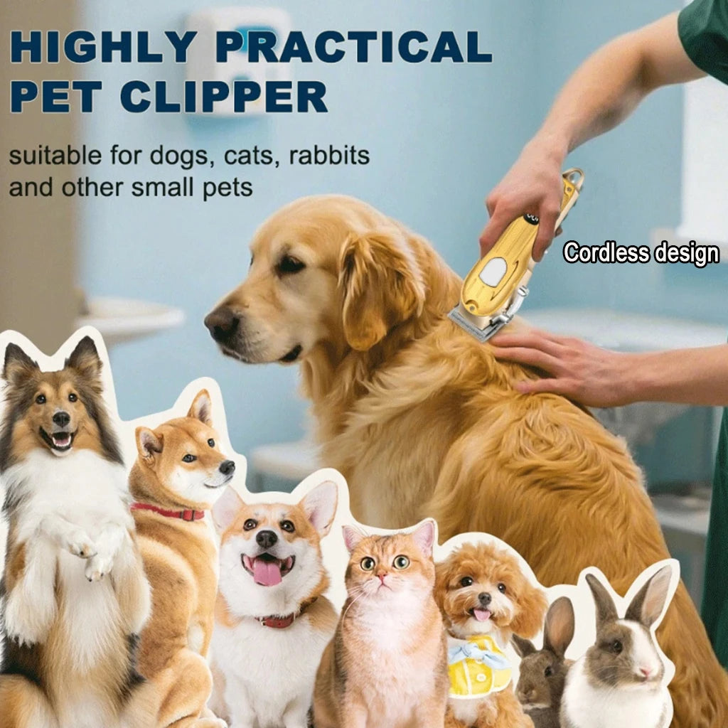 Electric Pet Hair Clipper USB Rechargeable LCD Display Dog Cat Grooming Trimmer Shaver with Guide Comb Kit