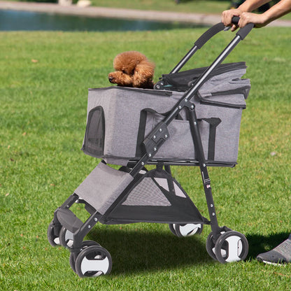 Pet Stroller with Detachable Carrier Cart