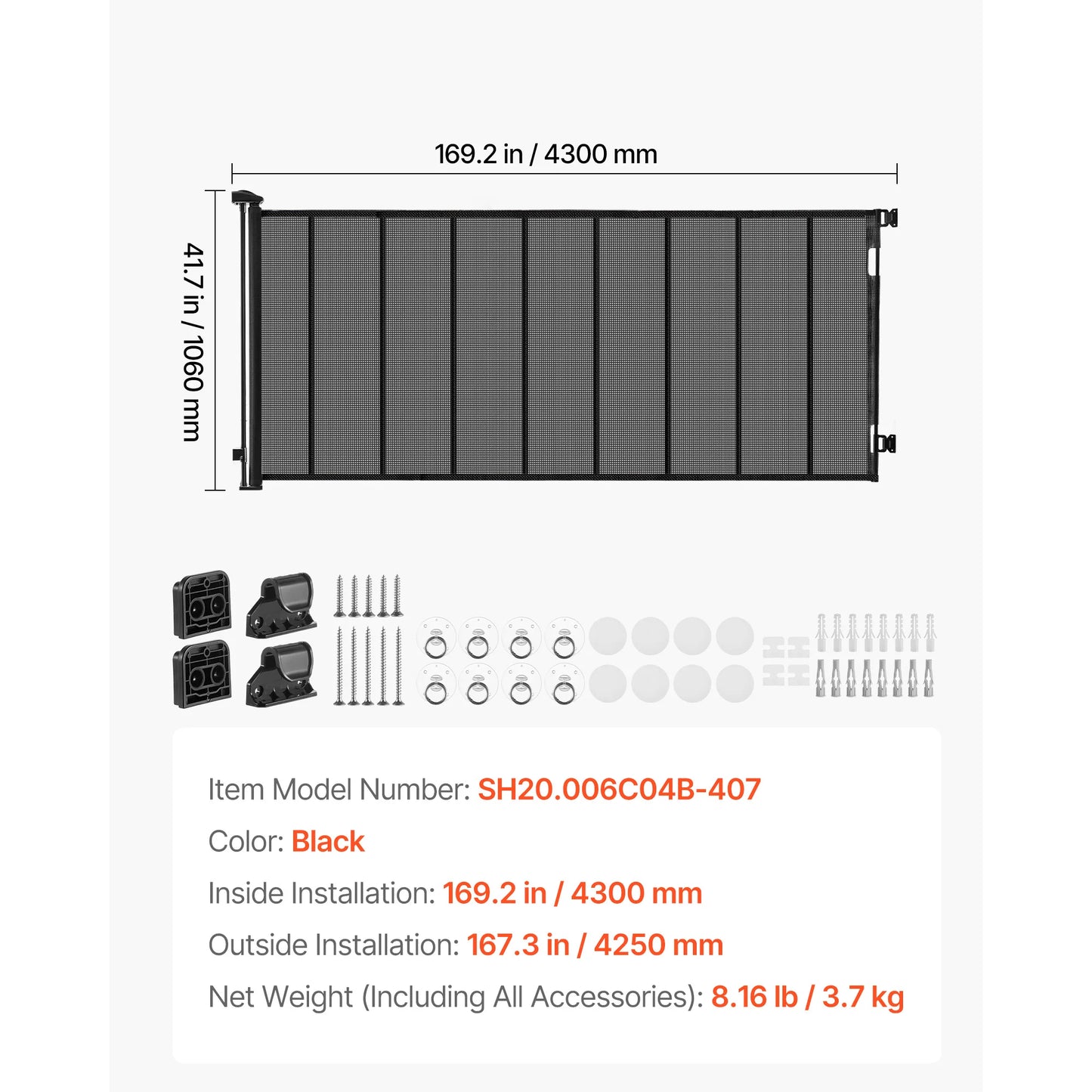 SucceBuy Retractable Pet Gate with Security Lock Easy to Use Walk Through Without Tripping