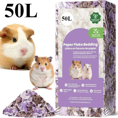 Small Pet Bedding Hamster Rabbits Guinea Pigs Odor Control Dust-Free Moisture Absorbent Natural Paper Shavings