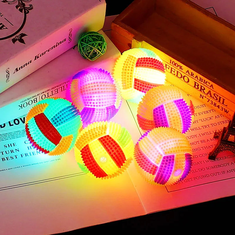 Led Puppy Bouncy Chew Dog Toy - Color Light Ball Interactive Toys for Cats Small Dogs
