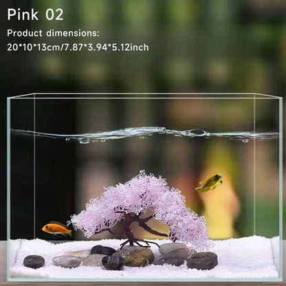 Realistic Sakura Aquarium Fish Tank Decoration Creative Beautiful Aquarium Ornament