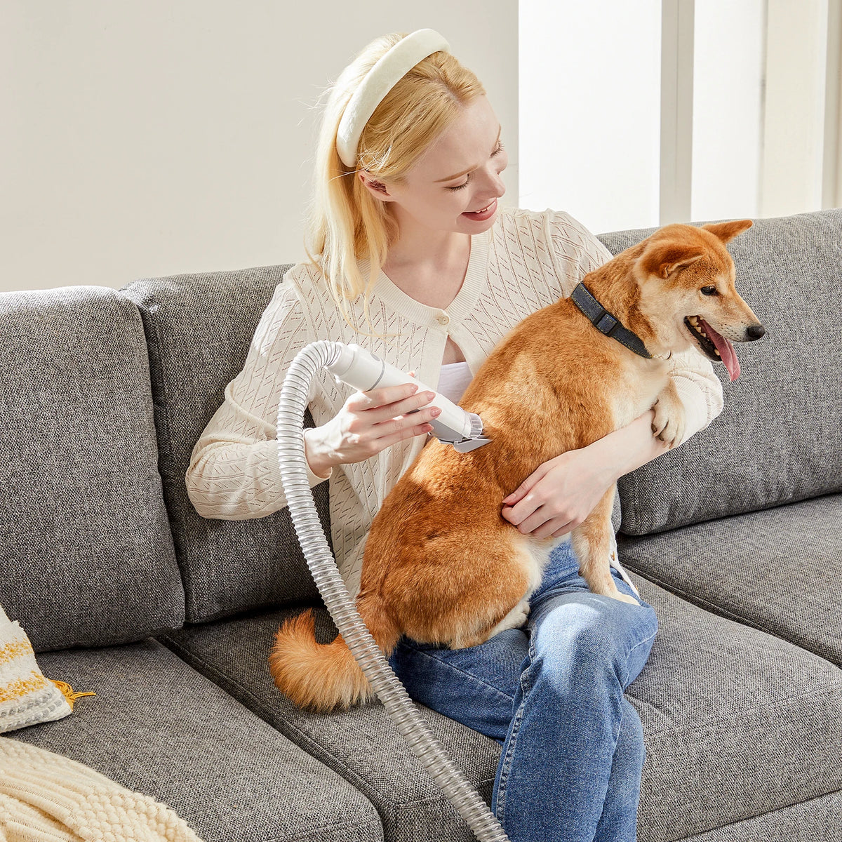 JHK 2.5L Professional Pet Grooming Vacuum Kit 3 Suction Modes and 5 Groomer Tools with Cordless Low Noise Dog Clippers