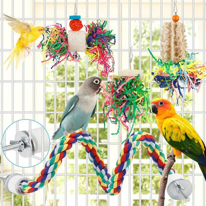 Bird Chew & Foraging Toy – Hanging Paper Ball Cage Toy for Parrots and Pet Birds (Best choice)