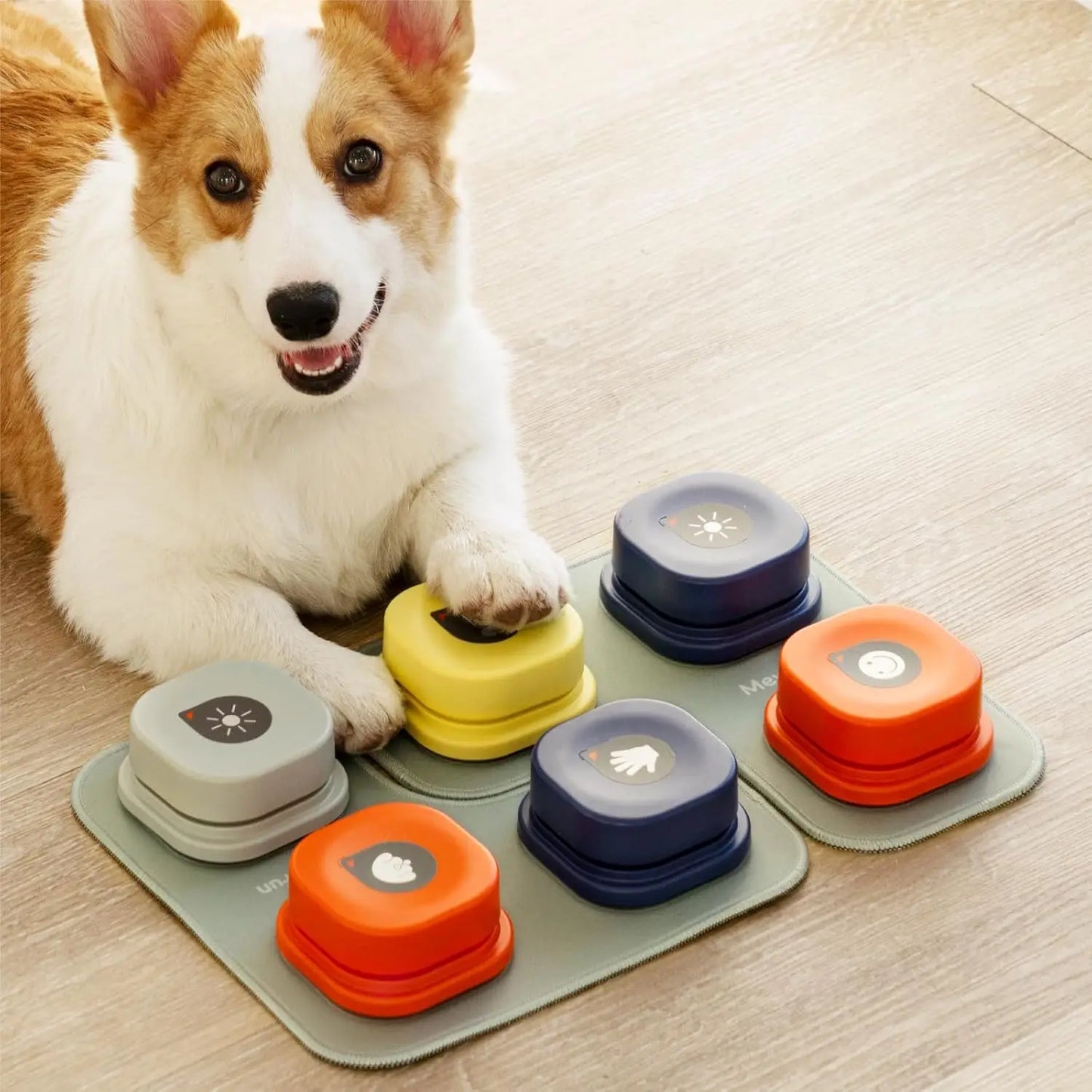 Mewoofun Dog Buttons with Rubber Mat Recordable Talking Buttons