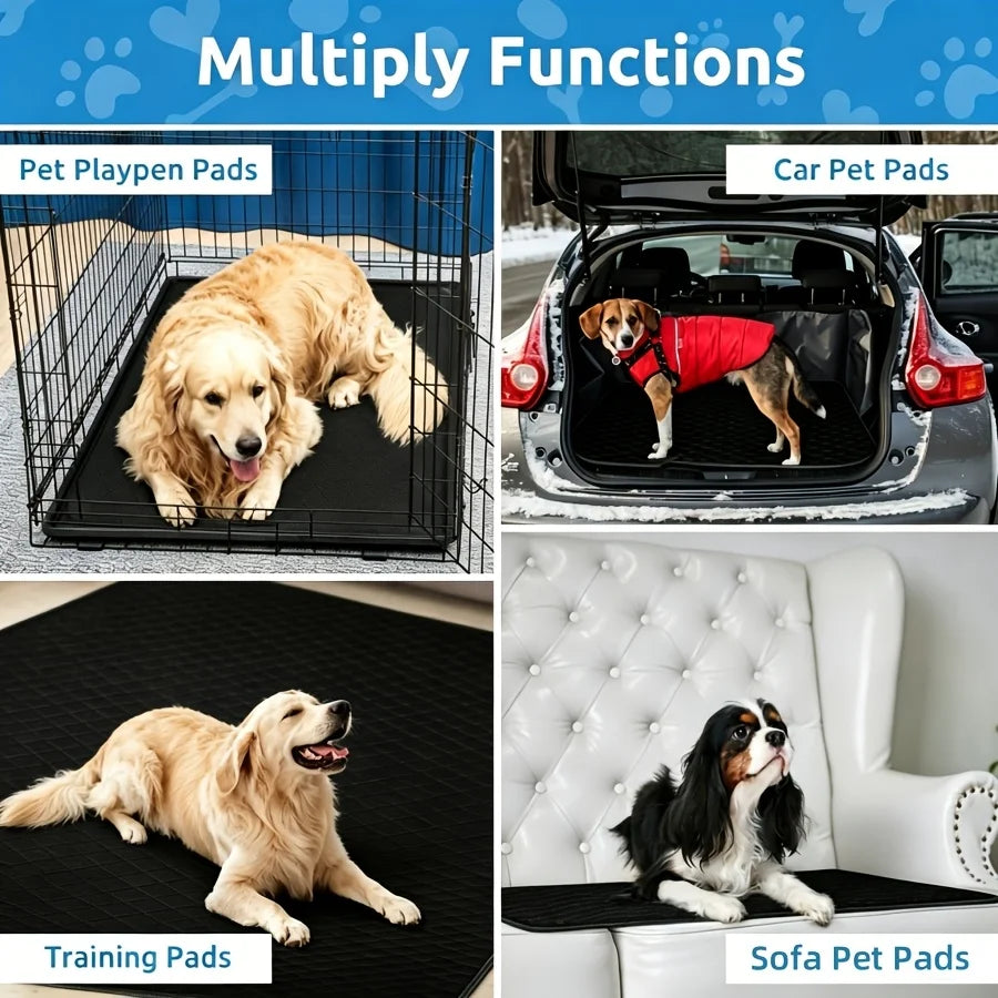 Washable Reusable Dog Pee Pads, 72"x72" Absorbent & Waterproof Puppy Training Pad for Crate, Playpen & Carpet,
