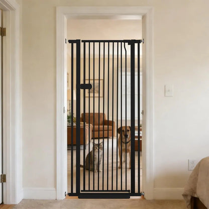 Extra Tall Pet Gate 61" High Pressure Mounted Auto-Close Adjustable Width No Drilling for Dogs and Cats