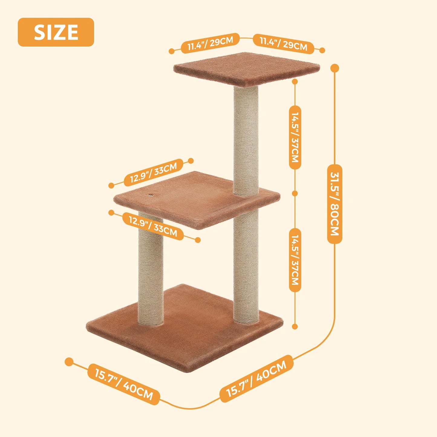 Cat Activity Tower Tree With Scratching Post for Indoor Cats