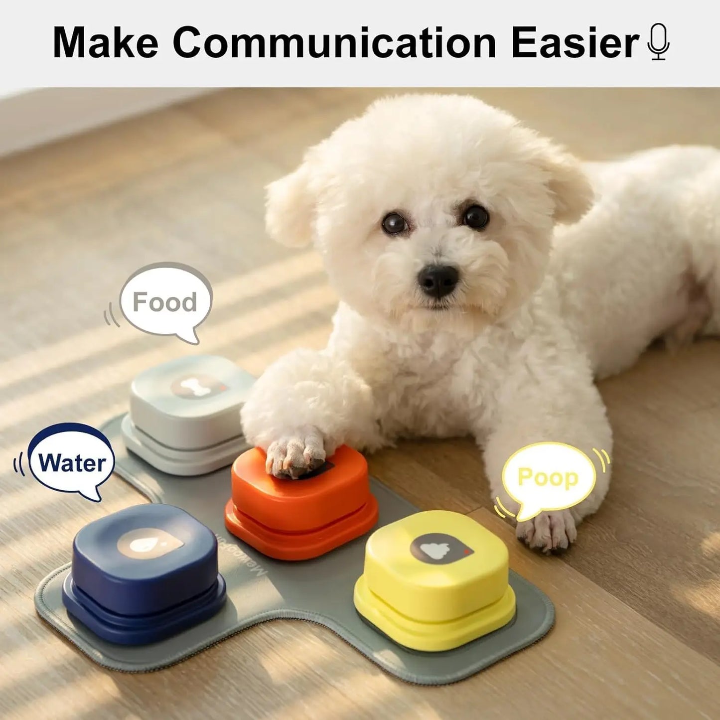 Mewoofun Dog Buttons with Rubber Mat Recordable Talking Buttons