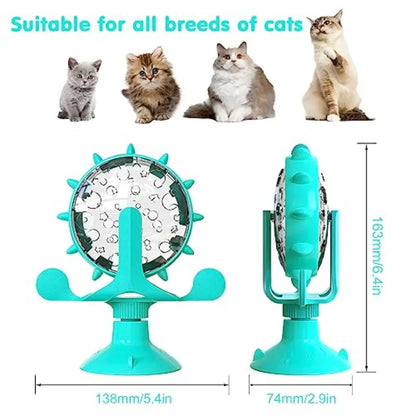 Cat Interactive Feeder 360° Degree Rotating, Interactive Cat Food Treat Dispenser