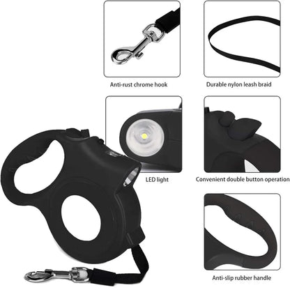 The Pet Leash Comes with a Light, Automatic Retractable, For Dogs and Cats