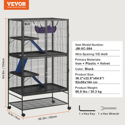 SucceBuy  Rolling Metal 4-Tier Critter Nation Cage Small Animal Cage for Rats Hamster Guinea Chinchilla Ect.