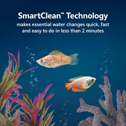 Small Aquarium Starter Kit for Betta, Shrimp, Small Fish - 5 Gallon Desktop Tank with Filter, LED Light, Conditioner