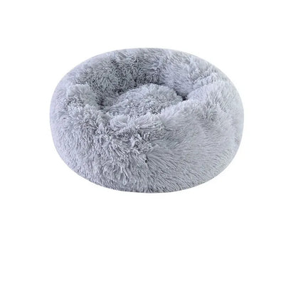Soft Pet Bed Pad Plush Warm Faux Fur Donut Round Bed Comfortable Sleeping Washable