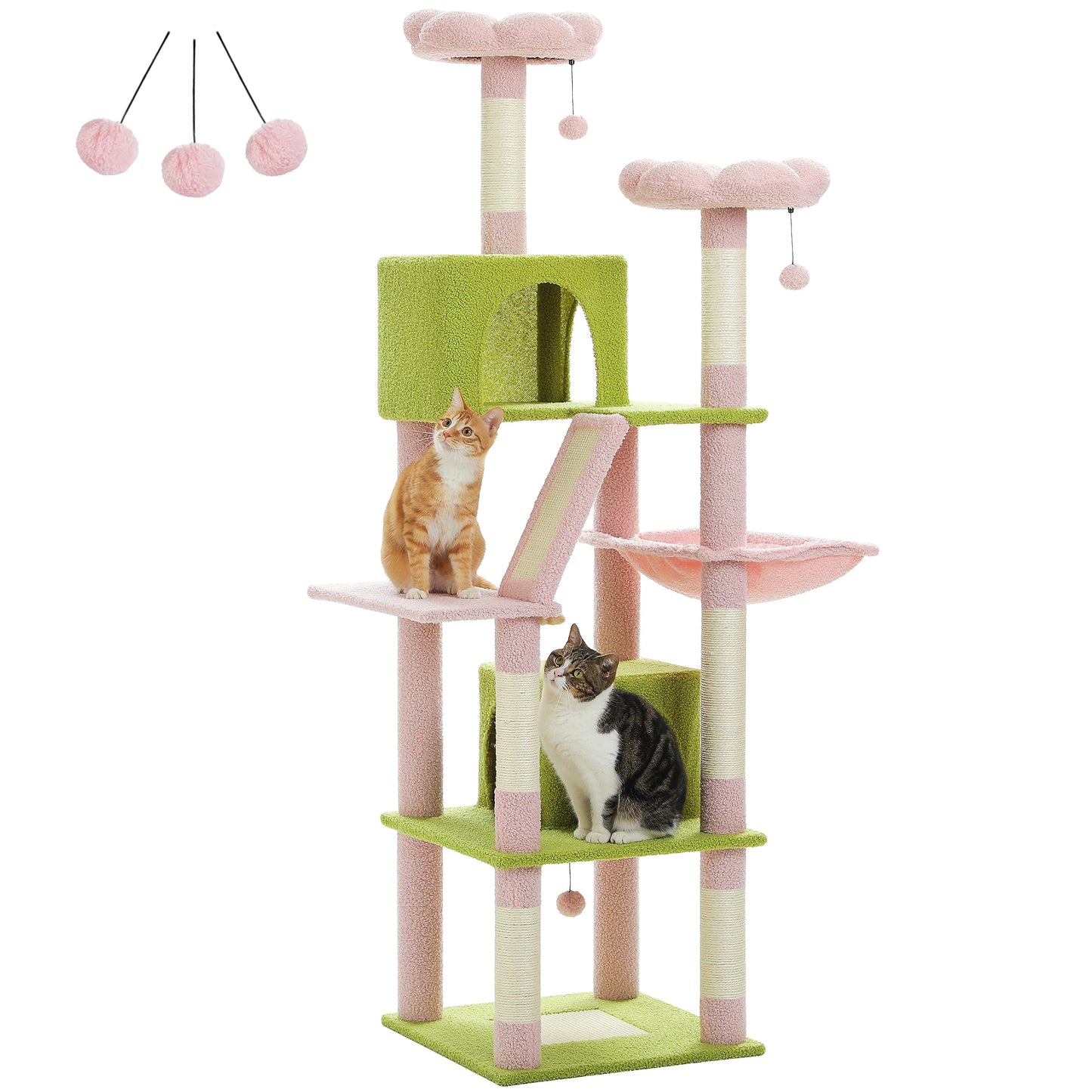 Tall Cat Tower for Indoor Cats Multi-Level Plush Cat Condo with Scratching Posts Scratching Boards And Perches Caves