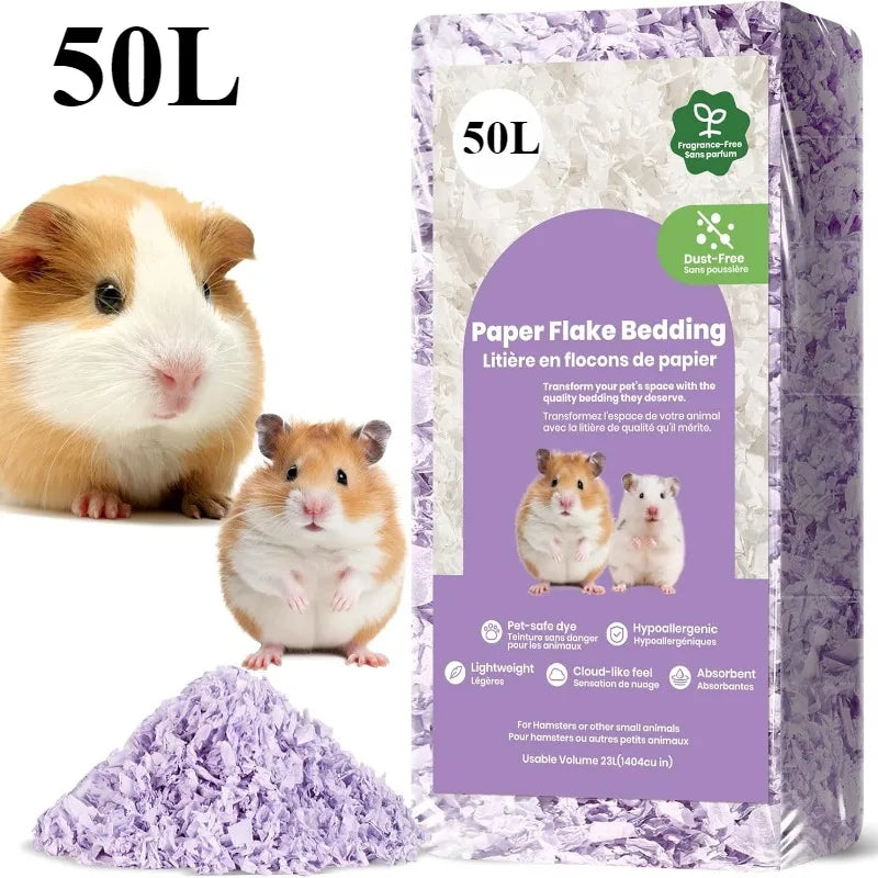 Small Pet Bedding Hamster Rabbits Guinea Pigs Odor Control Dust-Free Moisture Absorbent Natural Paper Shavings