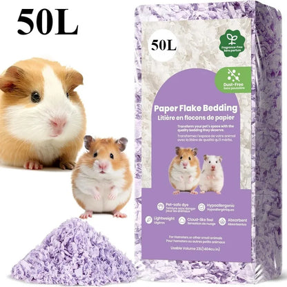 Small Pet Bedding Hamster Rabbits Guinea Pigs Odor Control Dust-Free Moisture Absorbent Natural Paper Shavings