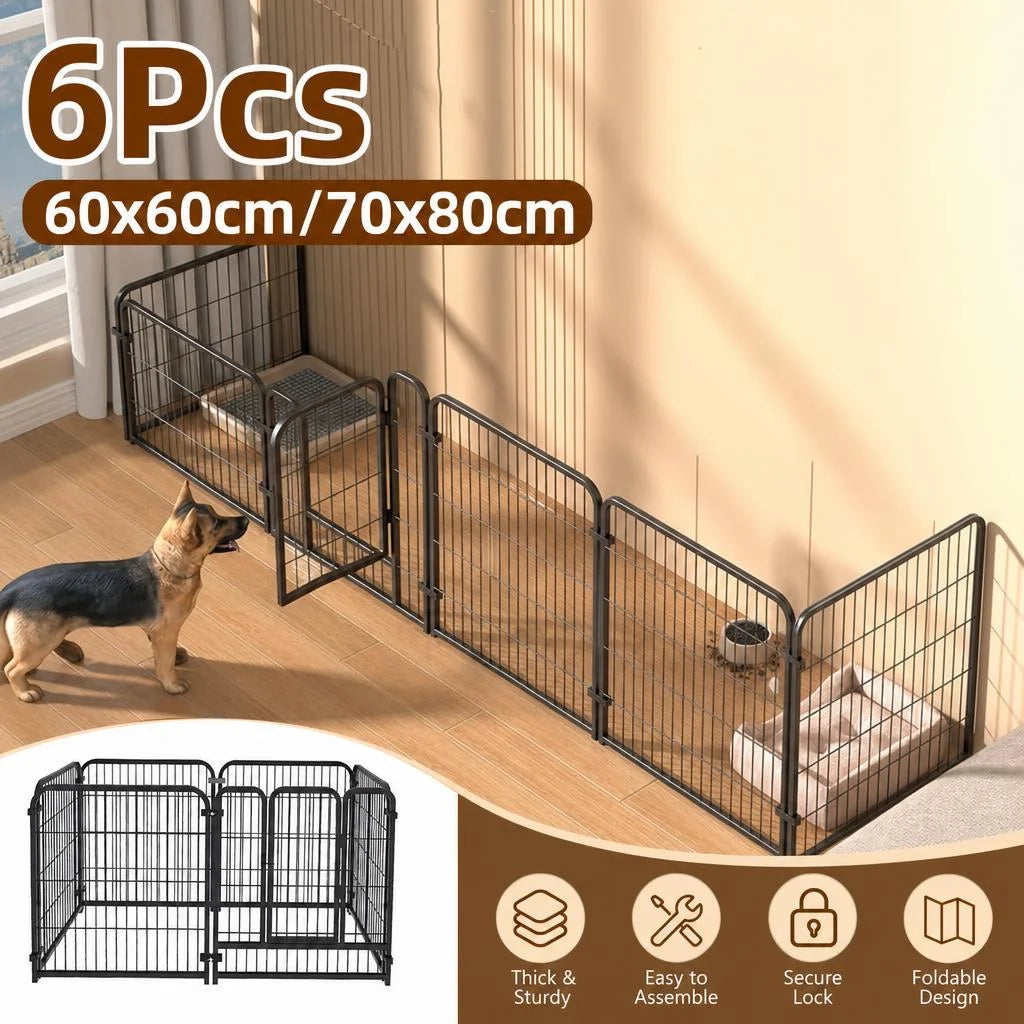 Dog Fence Playpen Foldable Exercise Kennel, Escape Barrier Heavy Duty Cage