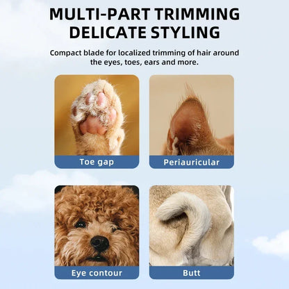 Type C Dog Paw Trimmer with LED Light Waterproof Pet Hair Trimmer with LED Display