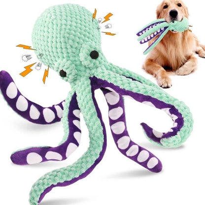 Dog plush octopus toy interactive sound boredom companion toy