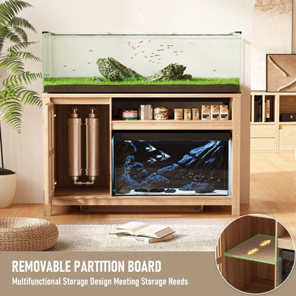 55-75" Gallon Aquarium Fish Tank Stand with Built-in Power Outlet & Storage Cabinet,